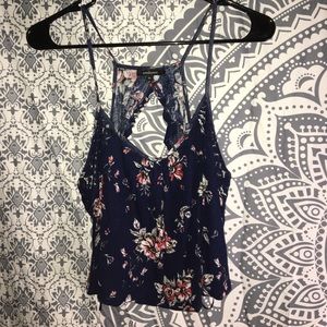 Floral open back tank